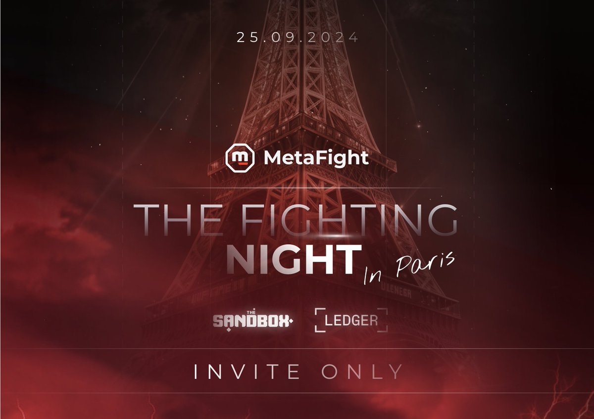 We're excited to unveil an exclusive event happening alongside UFC Paris!

𝑇ℎ𝑒 𝑓𝑖𝑔ℎ𝑡𝑖𝑛𝑔 𝑛𝑖𝑔ℎ𝑡 𝑖𝑛 𝑃𝑎𝑟𝑖𝑠 {ft <a href="/TheSandboxGame/">The Sandbox</a>  &amp; <a href="/Ledger/">Ledger</a>}

We're giving away 4 tickets (2 winners + 2 guests) to join us for this unforgettable night + 1 Ledger Flex ! 😮

To