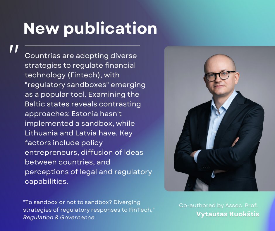 VU TSPMI | IIRPS VU #StandWithUkraine (@tspmi) on Twitter photo Which factors explain why some countries decide to embrace a regulatory sandbox mechanism for #FinTech while others do not?
Find out this and more in the publication, co-authored by <a href="/kuokstis/">Kuokštis 🇺🇦 #StandWithUkraine</a> and <a href="/VytenisCipinys/">Vytenis Čipinys</a>: bit.ly/4e4AVxU Which factors explain why some countries decide to embrace a regulatory sandbox mechanism for #FinTech while others do not?
Find out this and more in the publication, co-authored by <a href="/kuokstis/">Kuokštis 🇺🇦 #StandWithUkraine</a> and <a href="/VytenisCipinys/">Vytenis Čipinys</a>: bit.ly/4e4AVxU