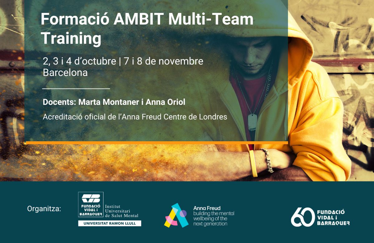 IUSalutMentalVB's tweet photo. 🆕 NOVA FORMACIÓ AMBIT A BARCELONA

🗣 Formació impartida per Marta Montaner i Anna Oriol

📆 2, 3, 4 d'octubre i 7, 8 de novembre
🕣 9.00 h a 16.00 h
💵 650 €

📝 Inscripcions a https://t.co/ZiXRuBGSed

ℹ Més informació https://t.co/s5dx5CPUWo https://t.co/j3CZty35L5