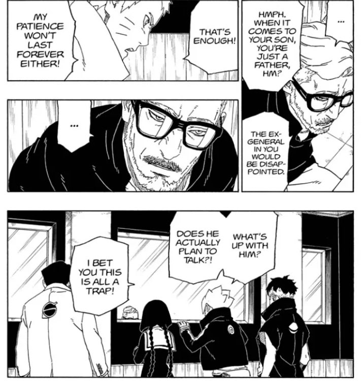 Aldo93_4's tweet photo. How things have changed!
Same room , different people…
Amado, you are quite clever🔥
It's remarkable to see how the situation has turned around like his “desire”😈 !!
#boruto #shinki #BorutoTwoBlueVortexCh14 #BorutoTwoBlueVortexchapter14 #Amado https://t.co/1BBVEAG38k
