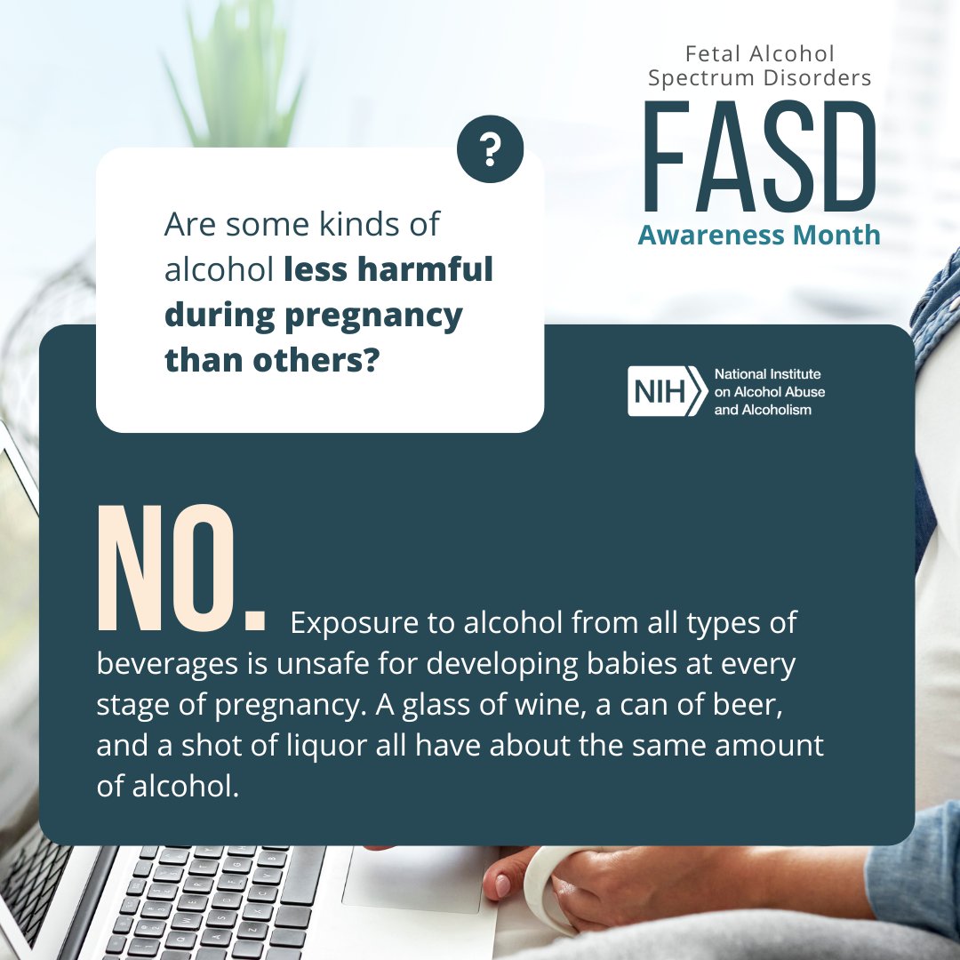 NIAAAnews's tweet image. Exposure to any amount or type of alcohol during pregnancy can put a developing baby at risk for severe problems, including fetal alcohol spectrum disorders. Learn more: brnw.ch/21wMOsT. 

#FASDawarenessMonth