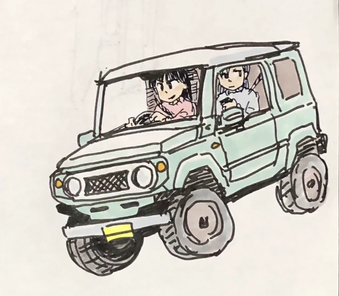 #みなさん3年前の今頃はどんな絵描いてましたかジムニー 
