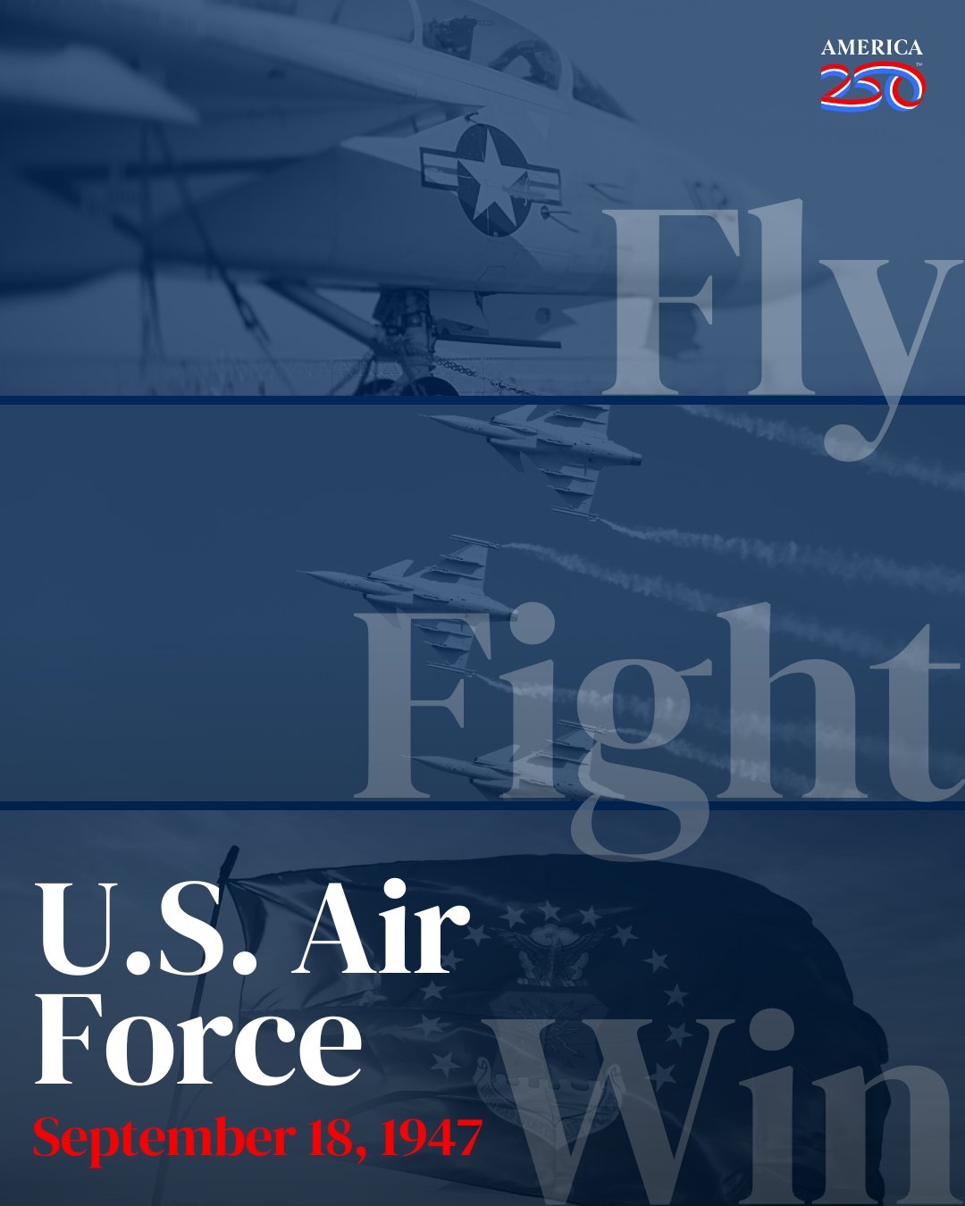 America250 on X OTD in 1947 the usairforce was established as a separate military branch. After years of evolving roles the Air Force took flight on its own shaping the skies