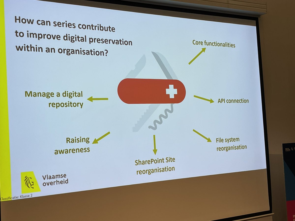 GustavoCastaner's tweet photo. Koen Dobbelaere, Digital Archives Flanders “Series as the starting point. Unveiling the potential of series on #digitalpreservation” #IPRES2024 
Many options available depending on the needs of your organization. Raising awareness is critical https://t.co/ZH8W94Pn0P