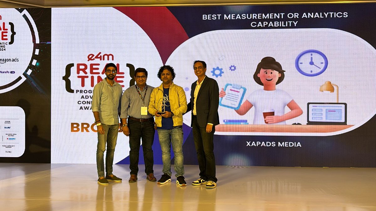 e4mevents's tweet image. 👏 Your commitment to embracing programmatic strategies has truly paid off. Congratulations #e4mRealTime Winners! 🌟

Category : Best Measurement or Analytics Capability

Winners : @xapads | @wearemiq