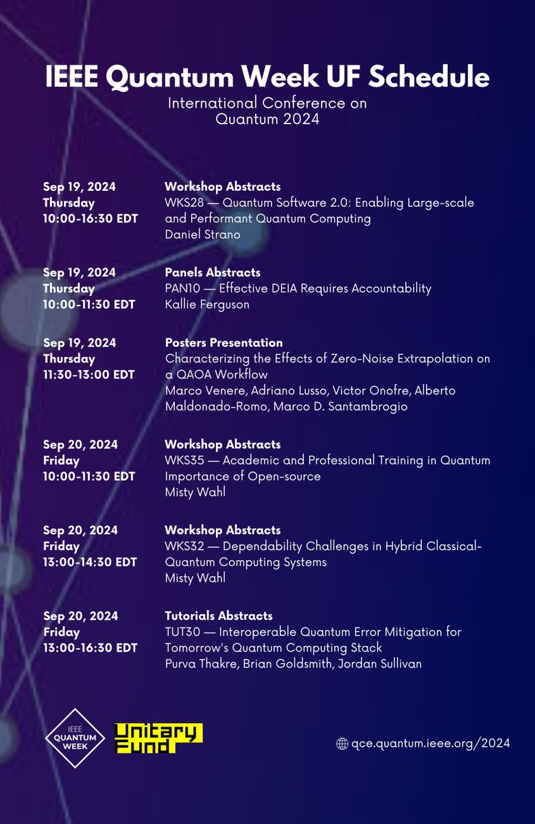unitaryfdn's tweet image. Unitary Fund will participate in IEEE Quantum Week this year, engaging in Tutorials, Workshops, Panel Programs, and Poster Presentations to share cutting-edge insights and foster innovation in quantum computing. 
Learn more: buff.ly/3ziHY6L 
#IEEE #quantumweek