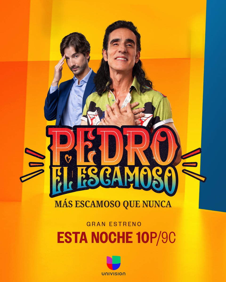 Univision's tweet photo. ESTA NOCHE regresa #PedroElEscamosoUS, más escamoso que nunca. 🌟 Tus noches serán #LevelsDeLevels a partir de las 10p/9c por #Univision. 📺🔥
  
#EscamosoForever #ElBaileDelPirulino #EscamosoManía #TeamPedro #PedroFans #PedroisBack #PedroElEscamoso #TVPromo @soyvaroni
@carlos1torres