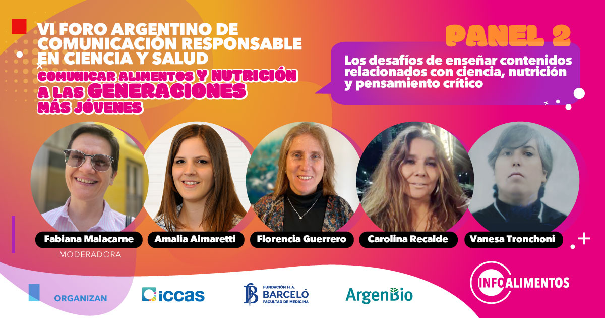 🌟 Panel 2 en el VI Foro Argentino de Comunicación Responsable en Ciencia y Salud 🌿

🗓️ Fecha: Viernes 27 de septiembre
🕘 Hora: 9:00 a 13:00 hs
📍 Modalidad: Presencial y virtual, ¡Libre y gratuito!
🔗 Inscribite ingresando a infoalimentos.org.ar 📲.