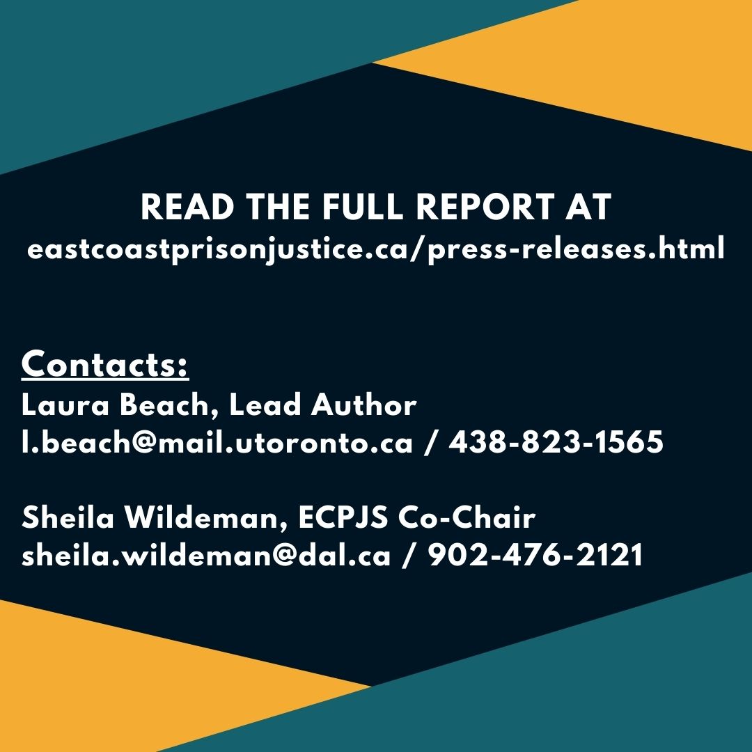 ECPJS_'s tweet image. Today, East Coast Prison Justice Society is releasing the third Annual Report of its Visiting Committee
project (“VC”) on conditions of confinement in Nova Scotia jails. Please find the report attached and at
eastcoastprisonjustice.ca/press-releases….