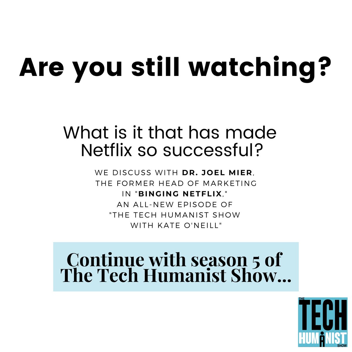 The Tech Humanist (@thetechhumanist) on Twitter photo 🎧 Kicking off a new season of #TheTechHumanistShow w/ <a href="/kateo/">Kate O'Neill</a> — insights from Dr. Joel Mier, a mastermind behind #Netflix’s success.
📝Take notes on how to revolutionize your own approach to data-driven customer engagement! 🚀
thetechhumanist.com/2024/09/17/bin…
Listen, share, subscribe! 🎧 Kicking off a new season of #TheTechHumanistShow w/ <a href="/kateo/">Kate O'Neill</a> — insights from Dr. Joel Mier, a mastermind behind #Netflix’s success.
📝Take notes on how to revolutionize your own approach to data-driven customer engagement! 🚀
thetechhumanist.com/2024/09/17/bin…
Listen, share, subscribe!