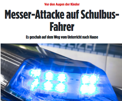 Taykra's tweet photo. #Pforzeheim/#Althengstett: Syrischer Schulbus-Fahrer (41) während der Fahrt von Gambier (26) niedergestochen!
Acht Kinder waren im Schulbus auf dem Weg vom Unterricht nach Hause und wurden unvermittelt Zeugen der brutalen Attacke. https://t.co/X4Avac3zNw https://t.co/vmADkAF6J7