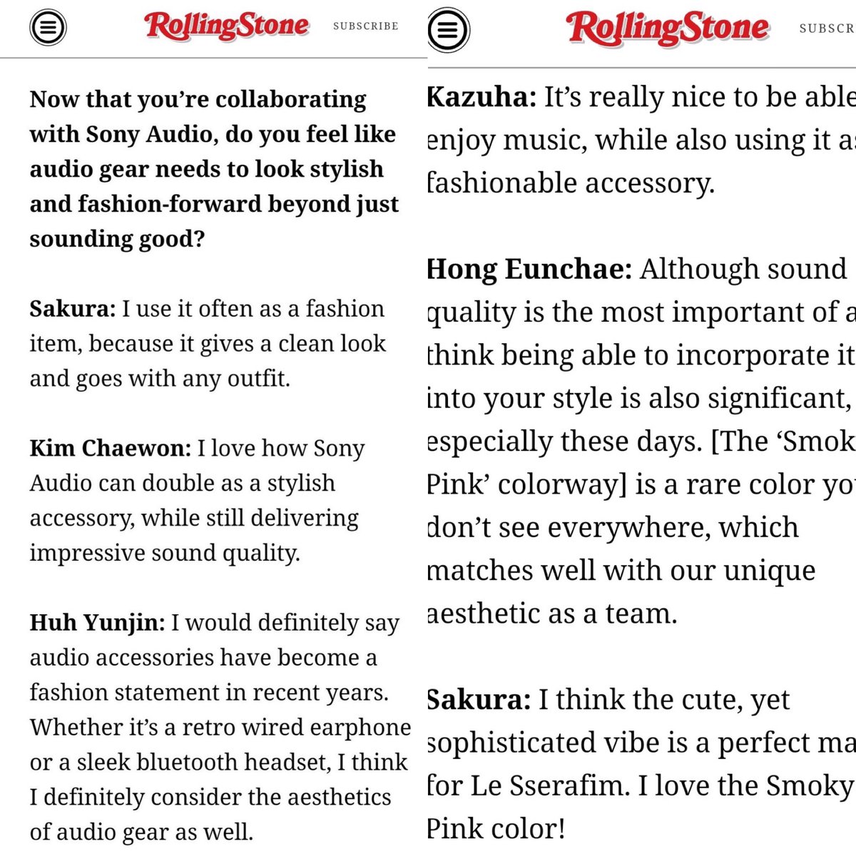 sserapics's tweet photo. Sony x LE SSERAFIM collaboration 

Keep Style In Sound: LE SSERAFIM Talk Their Evolving Aesthetic With Latest Sony Headphone Collab https://t.co/h6emfi5oCw