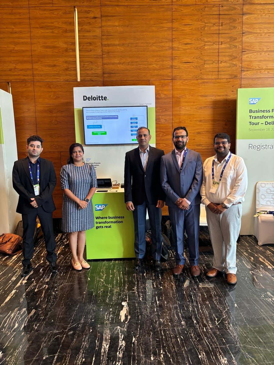 DeloitteIndia's tweet image. Vivek Bhamodkar, Partner,  Deloitte India, and Neha Bajpai, Director, Deloitte India, spoke at the “Business Process Transformation Tour” hosted by SAP in Gurgaon. 
#BusinessTransformation #ProcessOptimisation #SAP