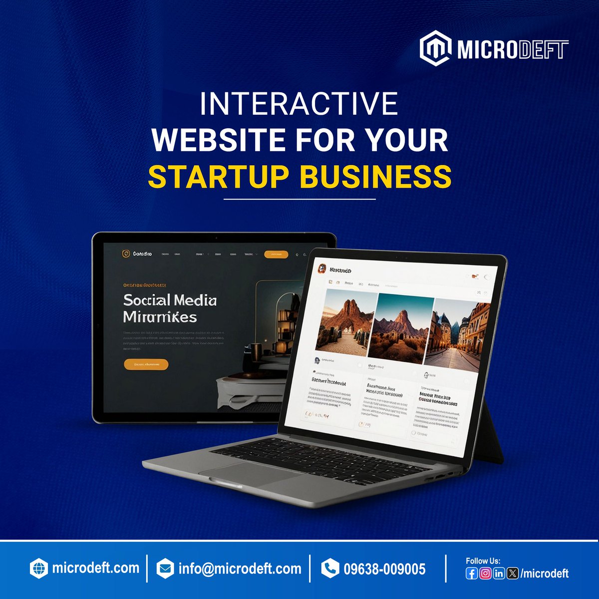microdeft's tweet image. INTERACTIVE WEBSITE FOR YOUR STARTUP BUSINESS.
#webdevelopment #softwaredevelopment #digitalmarketing #microdeft