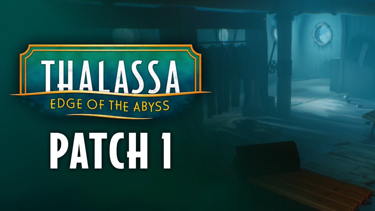 Patch 1 for Thalassa: Edge of the Abyss is out now! 🌊

🛠️ This patch contains adjustments to our audio mix and voice-over levels, fixes to a handful of community-reported bugs and more.

Read the full patch notes on Steam: 🔗 store.steampowered.com/news/app/17836…