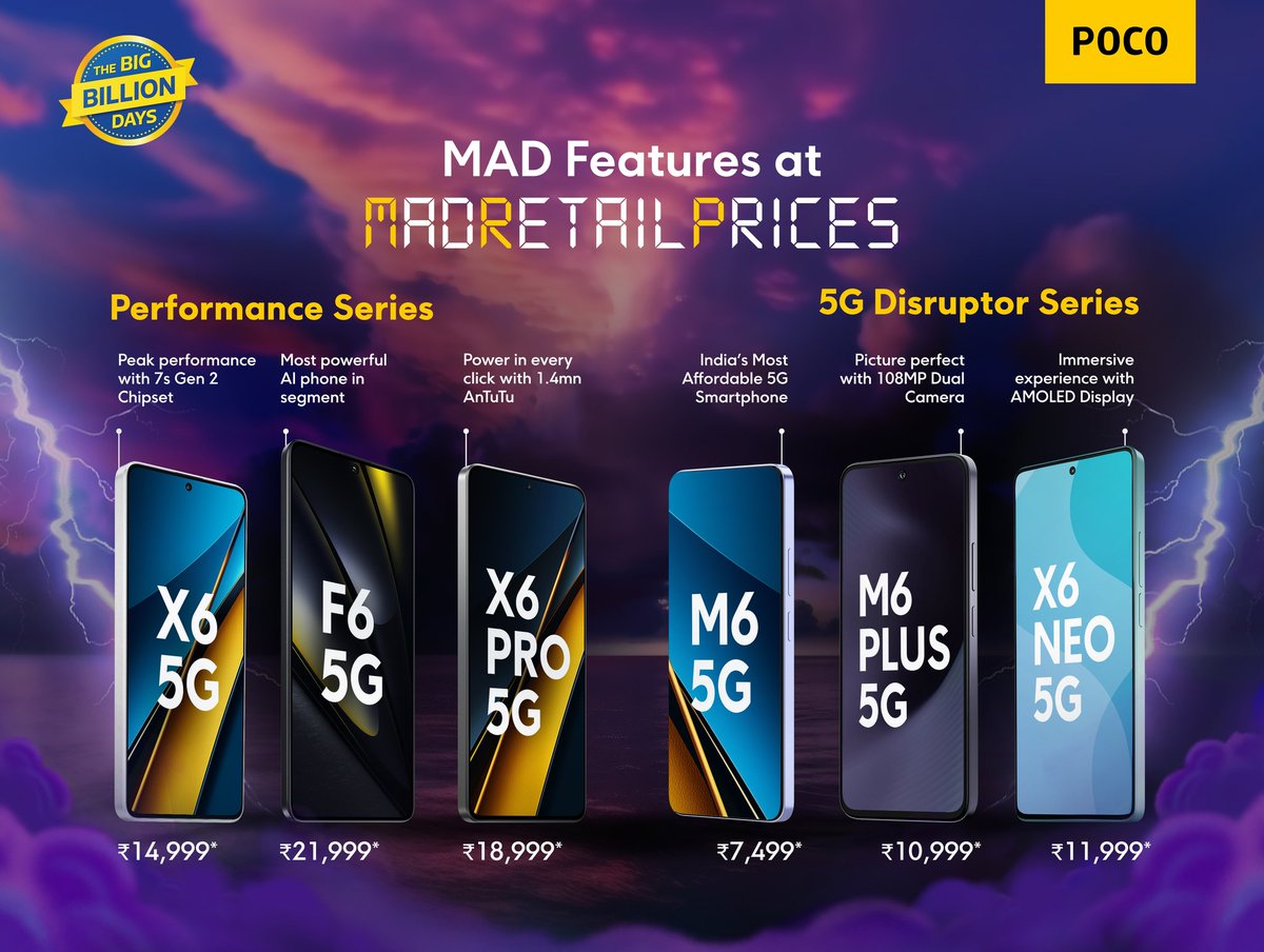 HimanshuT_19's tweet photo. 🚀✨ The wait is over! POCO pricing is here, and it’s even better than expected! 🙌 What do you think? Let me know in the comments! 🔥📱 Time to snag your favorites now! 💥 #POCO #BBD #TechDeals https://t.co/2rpDo9Upoj