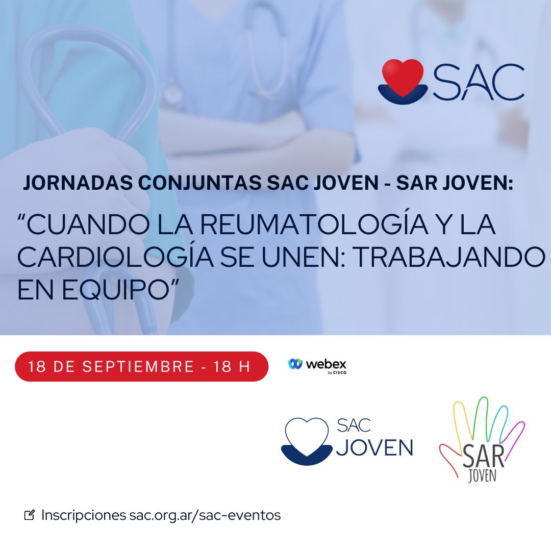 Hoy 18hs Argentina estaremos hablando del efecto de las enf, reumatológicas en el miocardio.
No se lo pierdan!
Inscripciones —&gt; sac.org.ar/sac-eventos/jo…