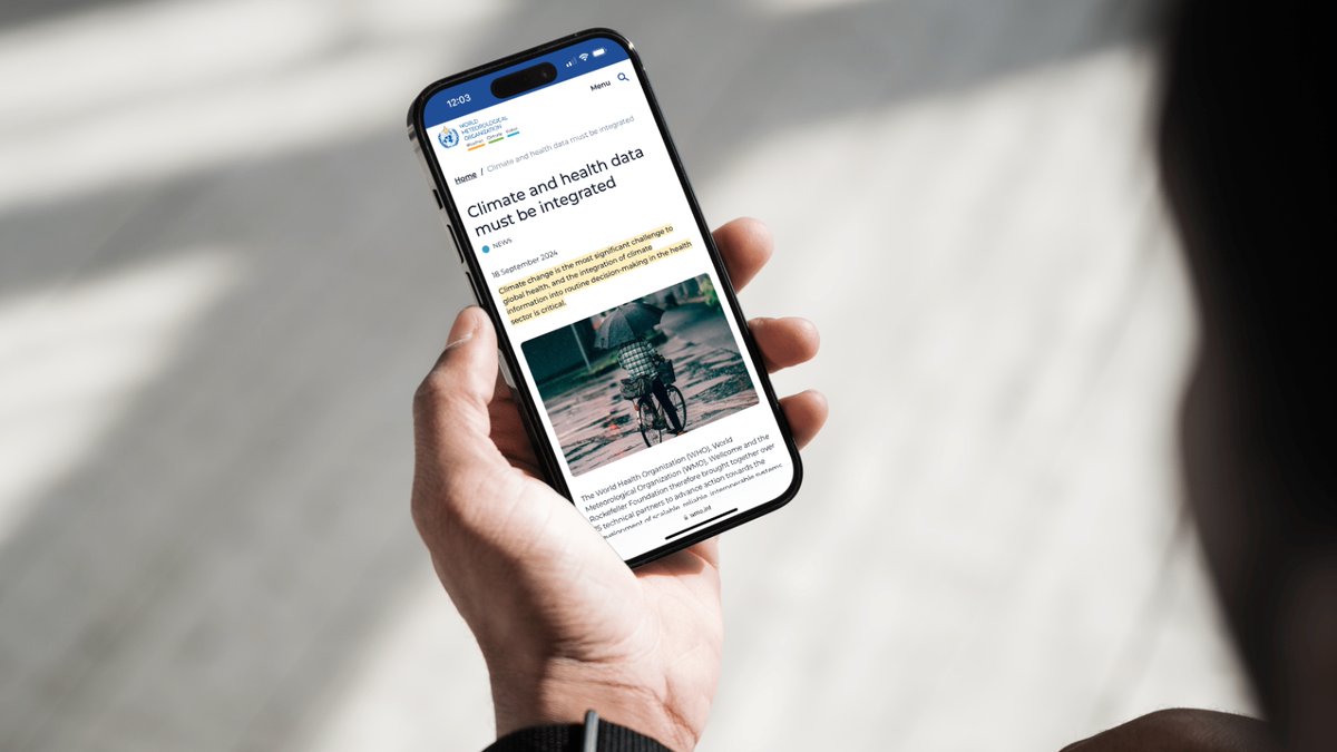 ClimaHealth.info (@climahealth) on Twitter photo Climate and health data must be integrated.
Last week, <a href="/WHO/">World Health Organization (WHO)</a>, <a href="/WMO/">World Meteorological Organization</a>, @Wellcome and the <a href="/RockefellerFdn/">The Rockefeller Foundation</a> brought together 75+ technical partners to advance action on integrated climate-informed health monitoring and support systems.
wmo.int/media/news/cli… Climate and health data must be integrated.
Last week, <a href="/WHO/">World Health Organization (WHO)</a>, <a href="/WMO/">World Meteorological Organization</a>, @Wellcome and the <a href="/RockefellerFdn/">The Rockefeller Foundation</a> brought together 75+ technical partners to advance action on integrated climate-informed health monitoring and support systems.
wmo.int/media/news/cli…