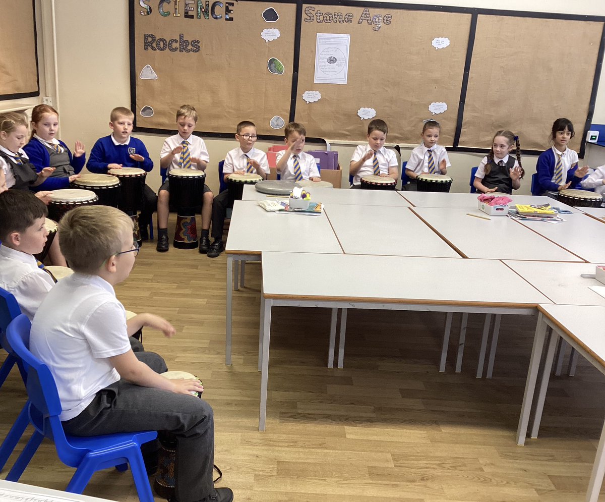 Year3STP's tweet photo. Year 3 enjoyed their first drums lesson today! #MusicatSTP https://t.co/fBoWNHZJIh