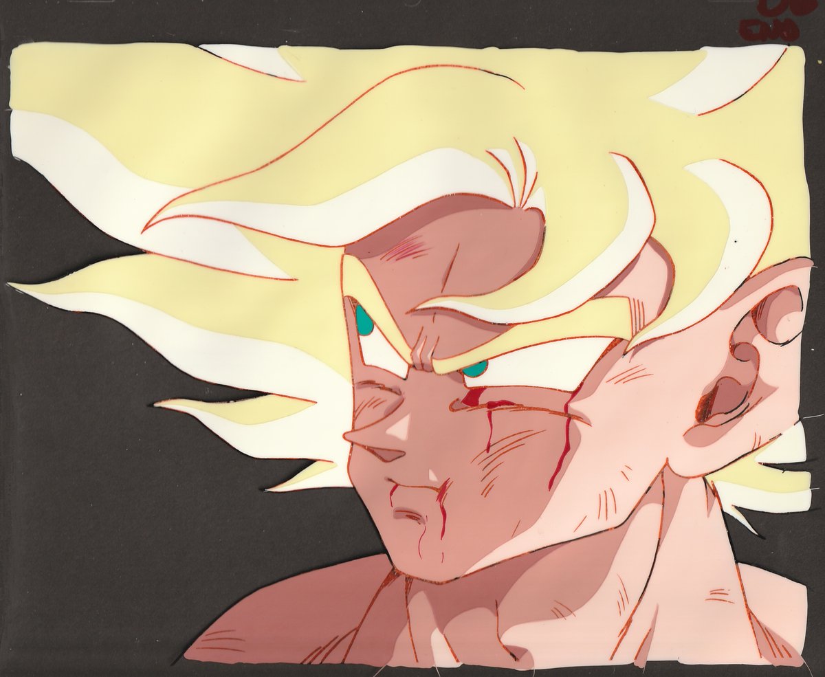 Goku cel used in episode 105 of Dragon Ball Z. "Freeza Defeated!! A Single Blast Packed with a Totality of Rage"

B6-End

Key animator: Naotoshi Shida
Corrected By: Masayuki Uchiyama

#dragonballz #dbz #productioncel #dragonball #ドラゴンボール #animecel #goku #cel #セル画