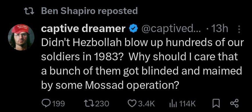 KeithWoodsYT's tweet photo. 🇮🇱🇺🇲🇱🇧 𝗜𝘀𝗿𝗮𝗲𝗹 𝗵𝗮𝗱 𝗳𝗼𝗿𝗲𝗸𝗻𝗼𝘄𝗹𝗲𝗱𝗴𝗲 𝗼𝗳 𝘁𝗵𝗲 𝗯𝗼𝗺𝗯𝗶𝗻𝗴 𝗼𝗳 𝗨𝗦 𝗠𝗮𝗿𝗶𝗻𝗲𝘀 𝗜𝗻 𝗟𝗲𝗯𝗮𝗻𝗼𝗻 𝗶𝗻 𝟭𝟵𝟴𝟯

From the book 'By Way of Deception' by former Mossad Agent Victor Ostrovsky:

"In the summer of 1983, this same informant told the Mossad about a large Mercedes truck that was being fitted by the Shi'ite Muslims with spaces that could hold bombs. He said it had even larger than usual spaces for this, so that whatever it was destined for was going to be a major target. 

Now, the Mossad knew that, for size, there were only a few logical targets, one of which must be the U.S. compound. The question then was whether or not to warn the Americans to be on particular alert for a truck matching the description.

The decision was too important to be taken in the Beirut station, so it was passed along to Tel Aviv, where Admony, then head of Mossad, decided they would simply give the Americans the usual general warning, a vague notice that they had reason to believe someone might be planning an operation against them. 

But this was so general, and so commonplace, it was like sending a weather report; unlikely to raise any particular alarm or prompt increased security precautions. In the six months following receipt of this information, for example, there were more than 100 general warnings of car-bomb attacks. One more would not heighten U.S. concerns or surveillance.

Admony, in refusing to give the Americans specific information on the truck, said, "No, we're not there to protect Americans. They're a big country. Send only the regular information."

At the same time, however, all Israeli installations were given the specific details and warned to watch for a truck matching the description of the Mercedes.

At 6.20 a.m. on October 23, 1983, a large Mercedes truck approached the Beirut airport, passing well within sight of Israeli sentries in their nearby base, going through a Lebanese army checkpoint, and turning left into the parking lot. A U.S. Marine guard reported with alarm that the truck was gathering speed, but before he could do anything, the truck roared toward the entrance of the four-story reinforced concrete Aviation Safety Building, used as headquarters for the Eighth Marine Battalion, crashing through a wrought-iron pate, hitting the sand-bagged guard post, smashing through another barrier, and ramming over a wall of sandbags into the lobby, exploding with such a terrific force that the building was instantly reduced to rubble.

A few minutes later, another truck smashed into the French paratroopers' headquarters at Bir Hason, a seafront residential neighborhood just two miles from the U.S. compound, hitting it with such an impact that it moved the entire building 30 feet and killed 58 soldiers.

The loss of 241 U.S. Marines, most of them still sleeping in their cots at the time of the suicide mission, was the highest single-day death toll for the Americans since 246 died throughout Vietnam at the start of the Tet offensive on January 13,1968.

Within days, the Israelis passed along to the CIA the names of 13 people who they said were connected to the bombing deaths of the U.S. Marines and French paratroopers, a list including Syrian intelligence, Iranians in Damascus, and Shi'ite Mohammed Hussein Fadlallah.

At Mossad headquarters, there was a sigh of relief that it wasn't us who got hit. It was seen as a small incident so far as the Mossad was concerned -- that we had stumbled over it and wouldn't tell anybody. The problem was if we had leaked information and it was traced back, our informant would have been killed. The next time, we wouldn't know if we were on the hit list.

The general attitude about the Americans was: "Hey, they wanted to stick their nose into this Lebanon thing, let them pay the price.""
