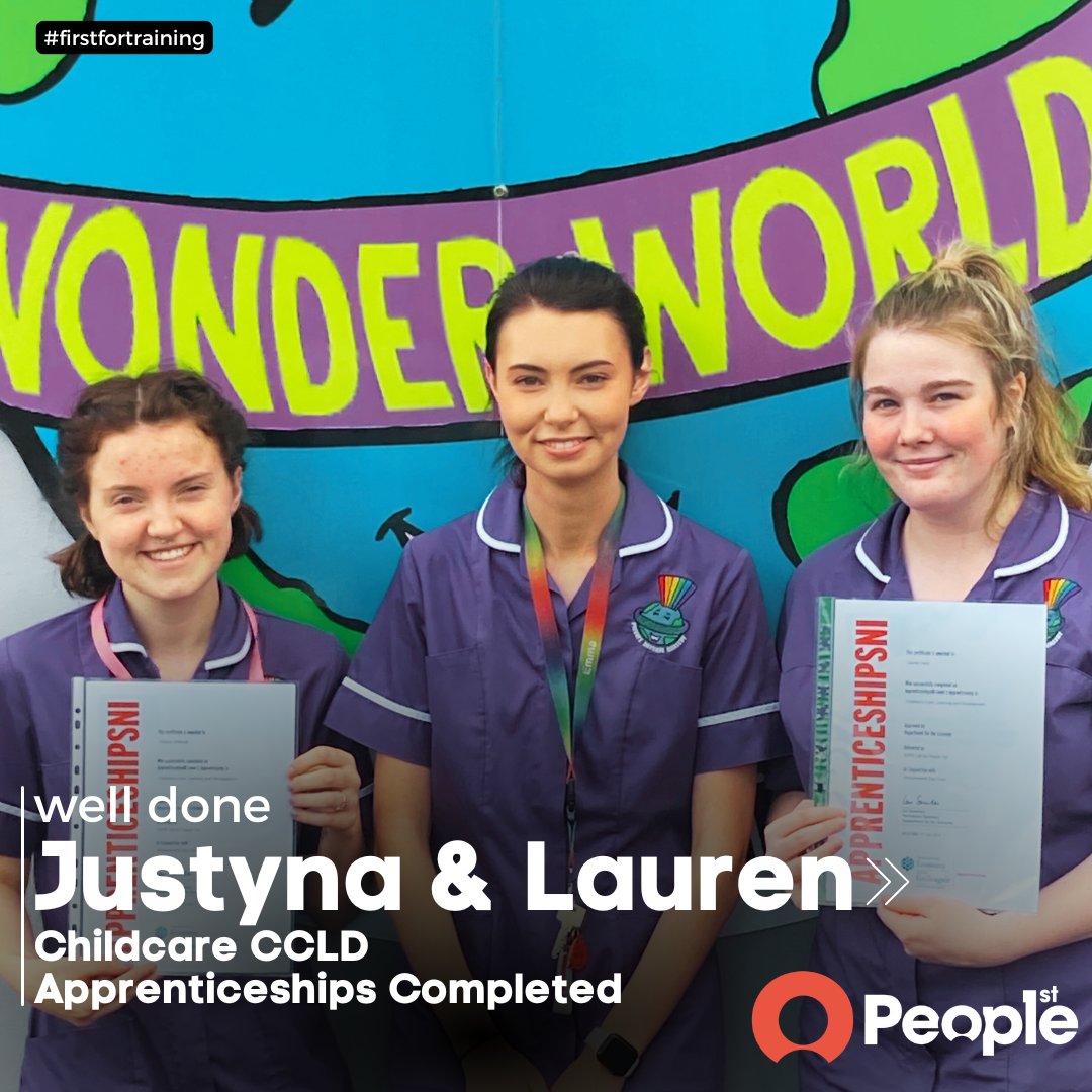 people1stni's tweet image. 🎉 Huge congrats to Justyna Stabryla (Level 2 CCLD) &amp;amp; Lauren Irwin (Level 3 CCLD) on completing their childcare qualifications with People 1st! Thanks to their tutors, Cora Harrison &amp;amp; Deirdre Brannigan, and their supportive employer, Wonder World Daycare! 🌟 #CCLD #Childcare