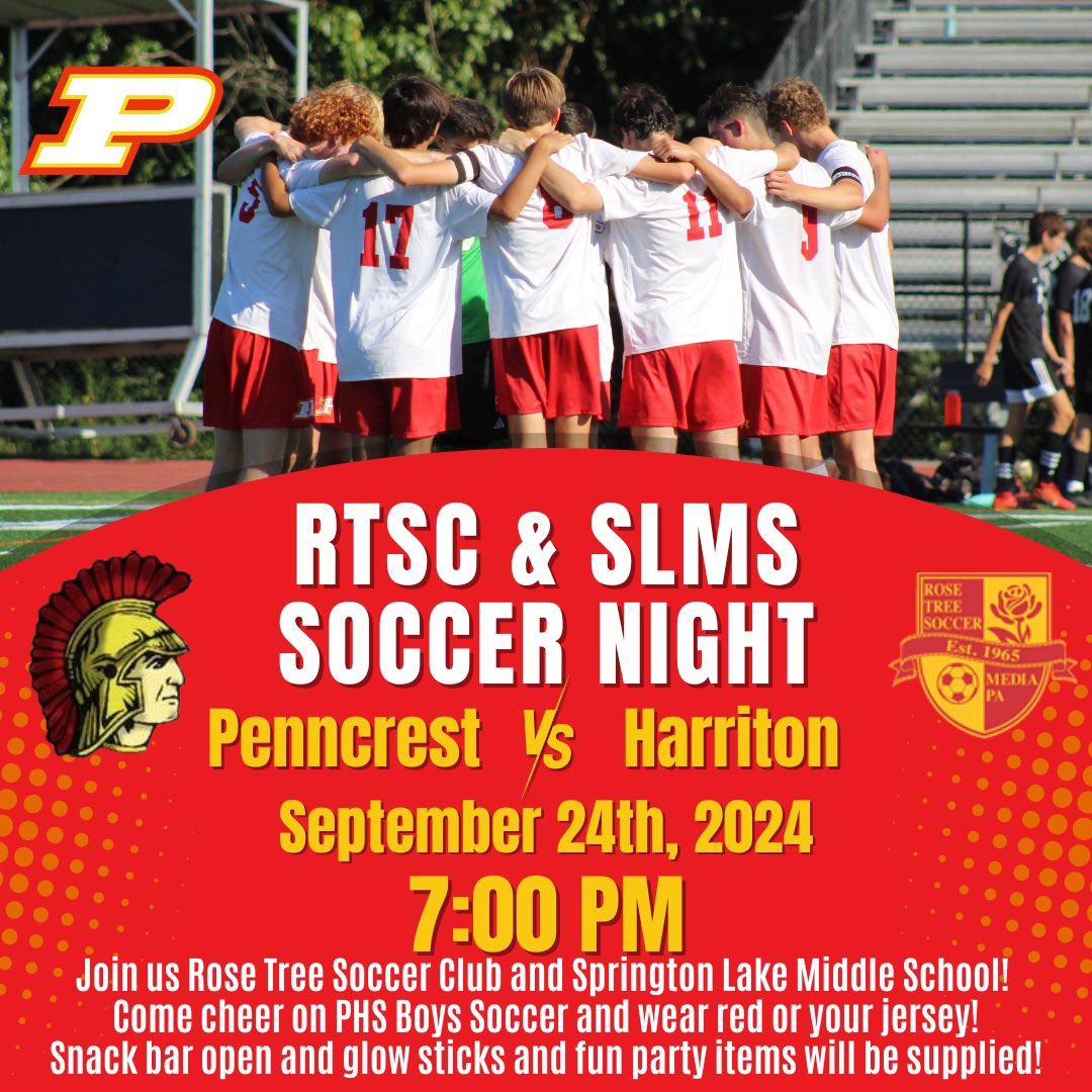 Come out for Rose Tree Soccer Club and Springton Lake Middle School Soccer Night!
