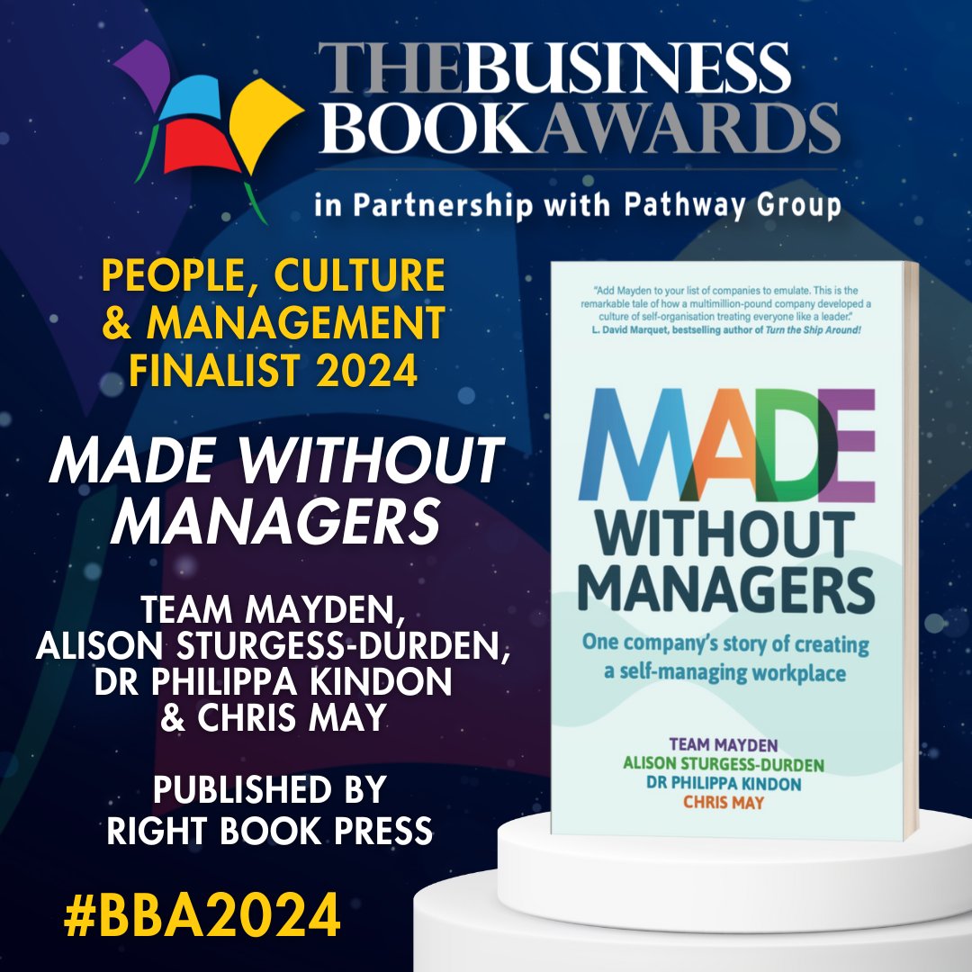 Mayden (@maydentweets) on Twitter photo Tomorrow evening is the <a href="/BizBookAwardUK/">Business Book Awards</a> and we're honoured that #MadeWithoutManagers is a finalist in the "People, Culture and Management" category!
The book explores Mayden's rewarding journey to become a self managing, collaborative workplace and we're so proud of the team for Tomorrow evening is the <a href="/BizBookAwardUK/">Business Book Awards</a> and we're honoured that #MadeWithoutManagers is a finalist in the "People, Culture and Management" category!
The book explores Mayden's rewarding journey to become a self managing, collaborative workplace and we're so proud of the team for