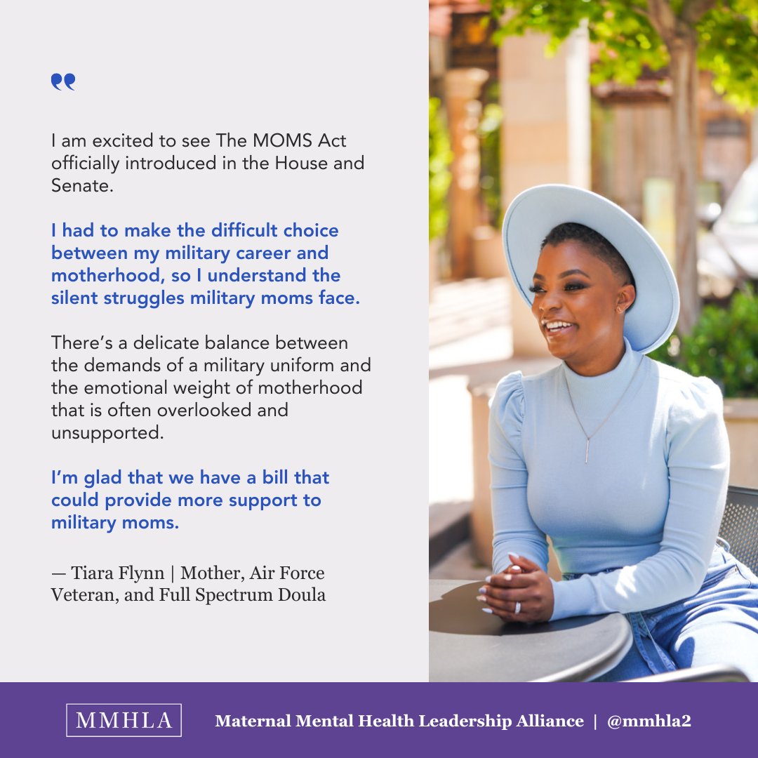 The MOMS Act supports military moms by implementing programs to prevent maternal mental health conditions. Big thanks to Tiara Flynn for championing this cause with MMHLA!

Stay updated: hubs.la/Q02PH8gd0