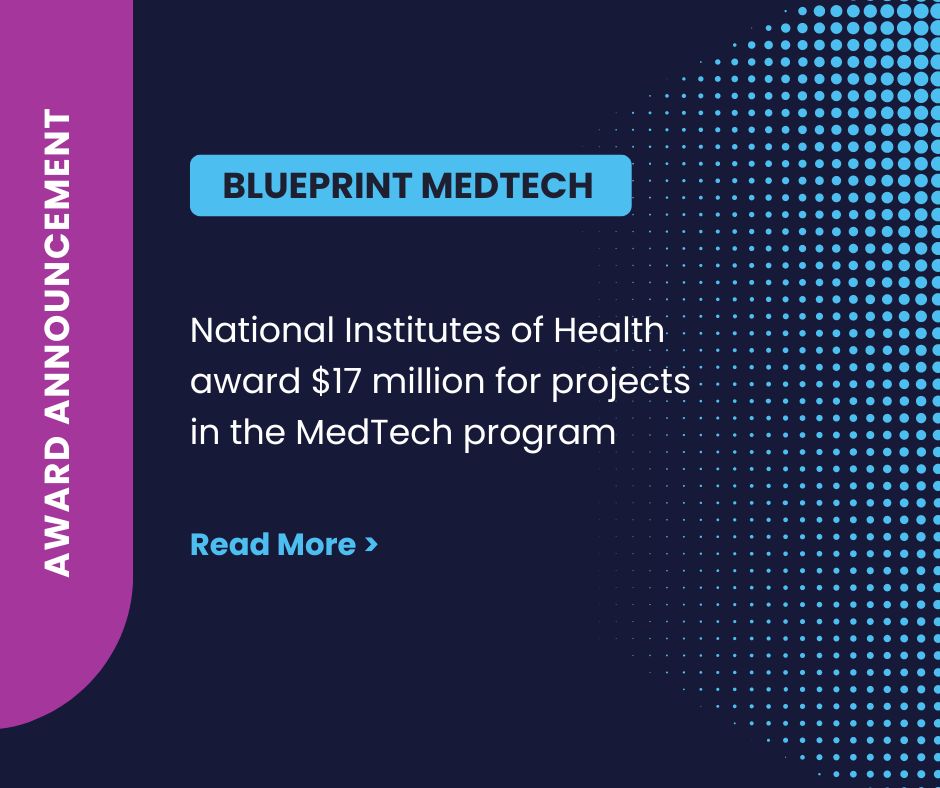 Cimit's tweet image. Exciting news in the world of #neuroscience innovation! 🚀💡The @NIH Blueprint #Medtech program has just awarded $17M to fuel the development of cutting-edge diagnostic and therapeutic devices for disorders of the nervous system. bit.ly/4euloaa #Innovation #NIHBlueprint
