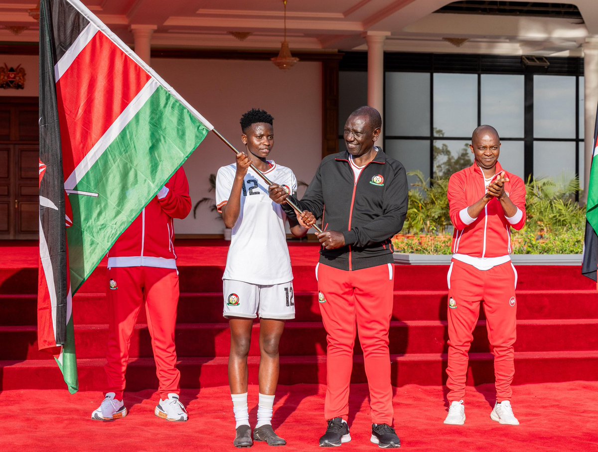 WilliamsRuto's tweet photo. The Junior Starlets have our unequivocal support as they compete in the historic World Cup soccer. Make our country proud, break more barriers and come back home with the trophy.

Commissioned the Junior Starlets as they head to the Dominican Republic for the FIFA U-17 Women's World Cup 2024, State House, Nairobi.