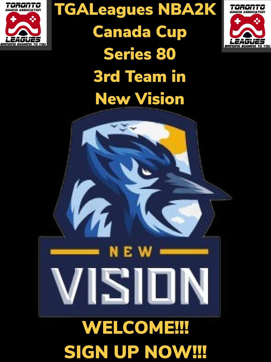 TGALeagues NBA2K Canada Cup Series 80 3rd Team in New Vision WELCOME!!! WHOSE NEXT? SIGN UP NOW!!! #TGALeagues #NBA2K #CANADACUP #SERIES80 #5V5PROAM <a href="/LeaguesTGA/">TGALeagues</a> 
<a href="/NewVisionProAm/">NewVisionProAm</a>
