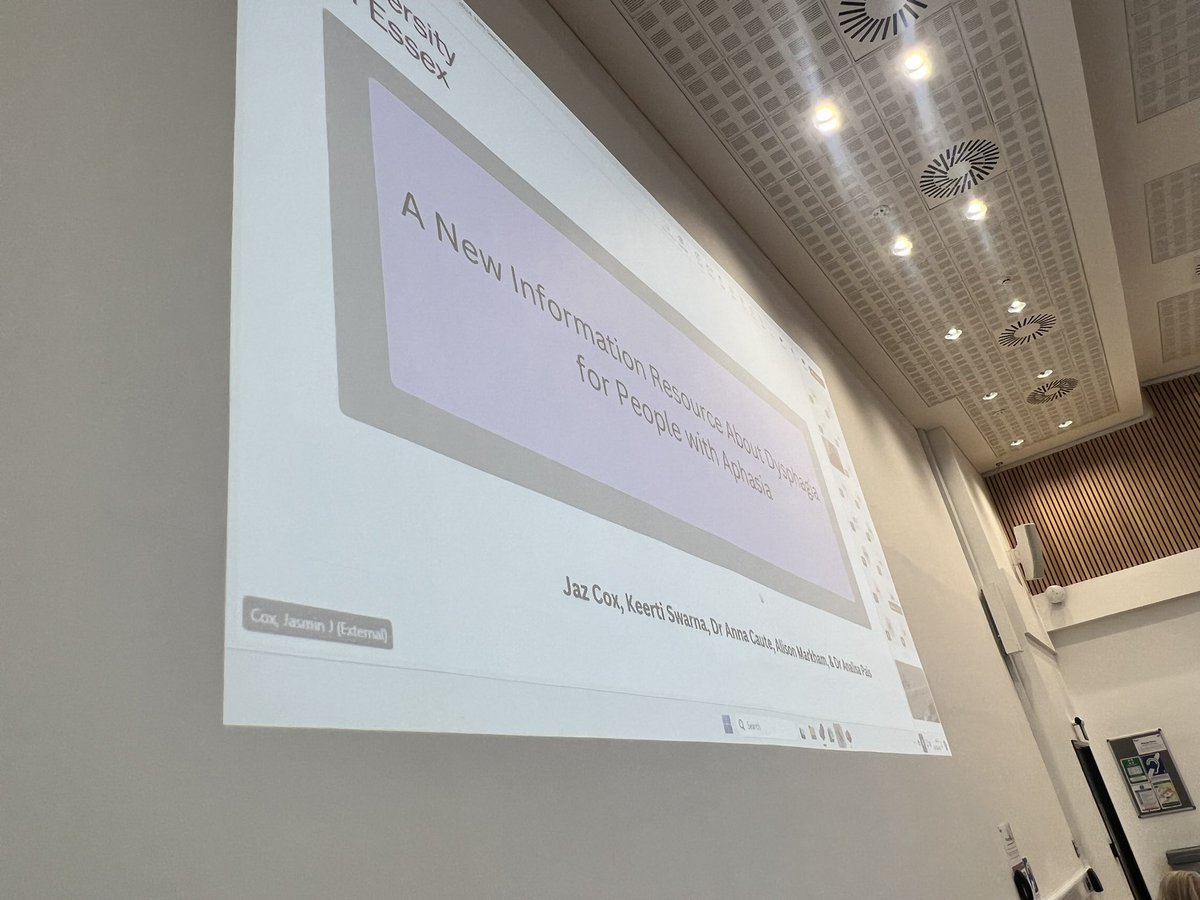 <a href="/JazcSlt/">JazC SLT</a> presents now on a new information resource about dysphagia for people with #aphasia #BASConf24 <a href="/BasAphasia/">British Aphasiology Society</a>