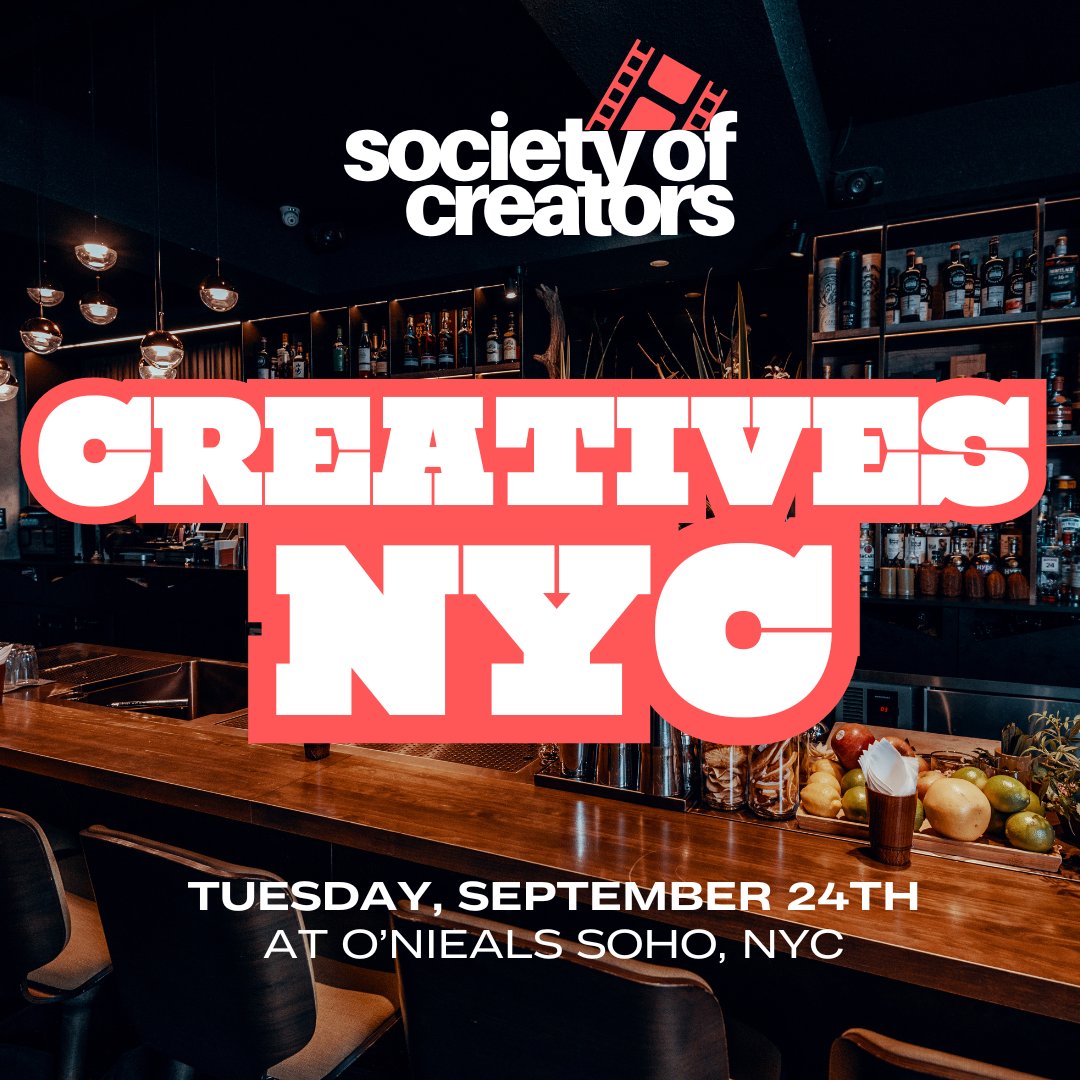 Don't miss out on the Creative NYC Networking Mixer hosted by the Society of Creators on 9/24. It's your chance to mix, mingle, and network with industry pros for a night of connections, creativity, and fun. 🎬✨

Grab your tickets today:
bit.ly/3ZtCelu