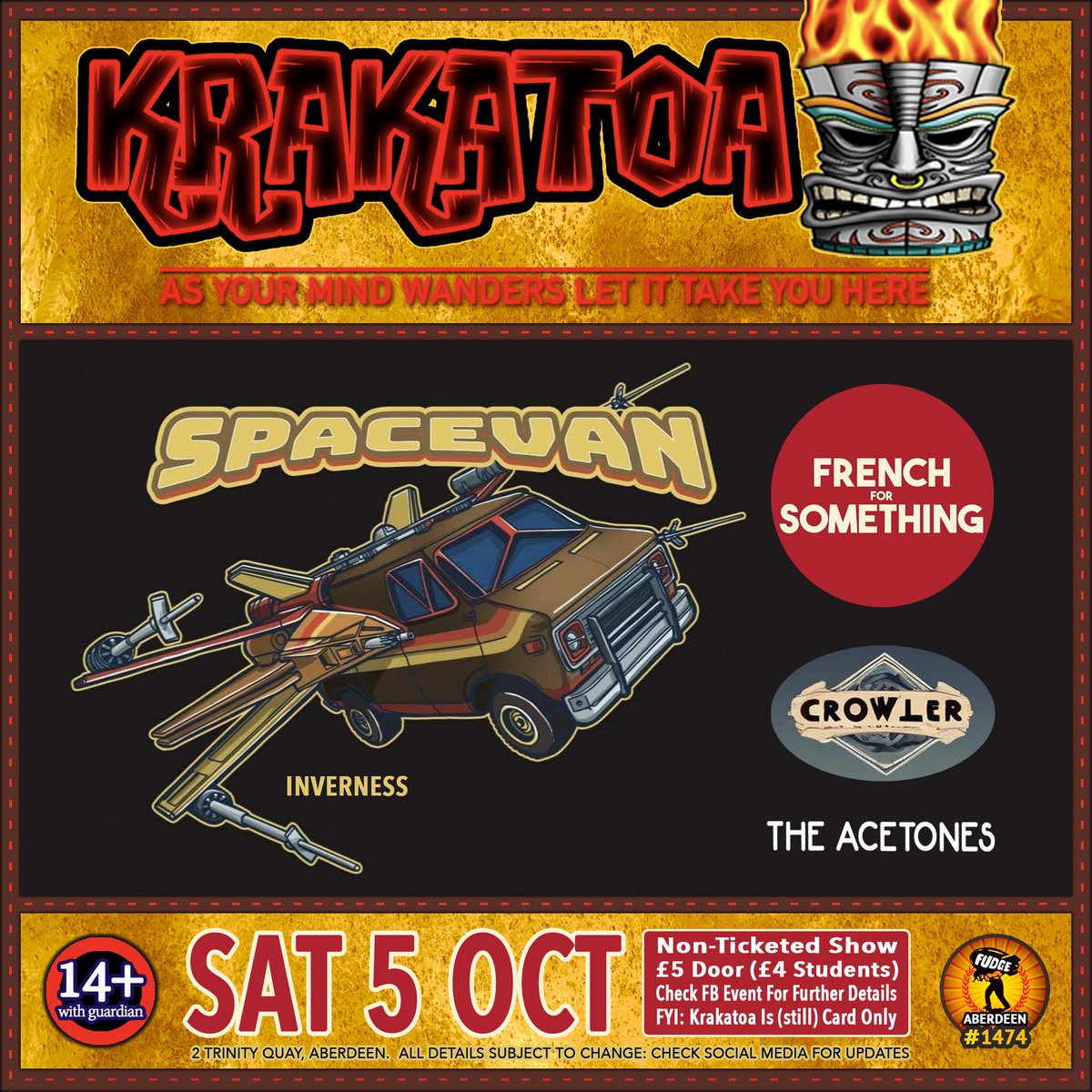 VolcanicTiki's tweet photo. #krakatoa #independent #grassroots #venue #workerowned #divebar #notadive #music #gigs #live #bands #karaoke #aberdeen #scotland #seeninthedeen #volcanictiki #fudgeaberdeen #neonlounge #DJs #clubnight 🔥 @krakatoa_bar 🔥 #SPACEVAN #FRENCHFORSOMETHING #CROWLER #THEACETONES https://t.co/GEn0VOwk3A