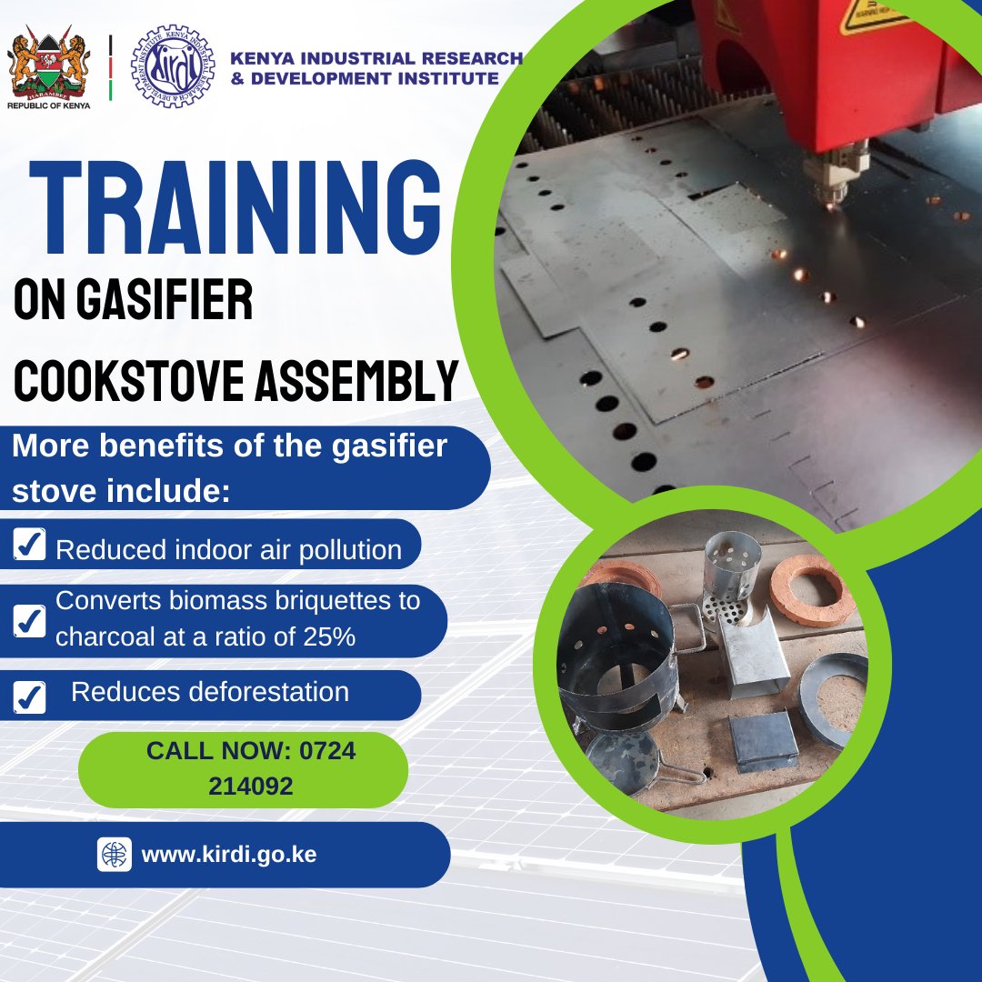 kirdi_kenya's tweet image. Join our training for MSMEs, artisans, &amp;amp; start-ups to master gasifier cookstove assembly and efficient biomass combustion. Seize the growing demand for clean cooking technologies. Limited slots—register now! #MSMEDevelopment #GreenBusiness #Artisans @mowteender_lucy @njogu_joyce