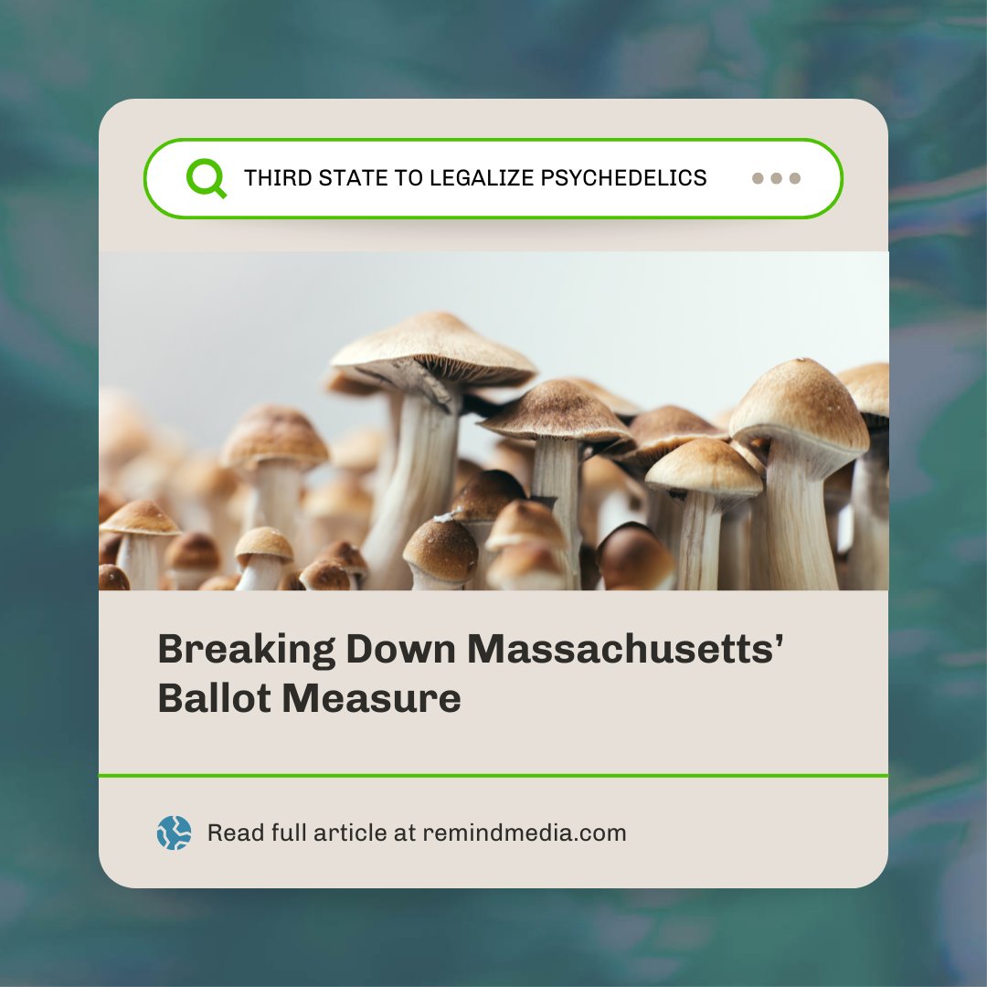 remindsocial's tweet image. Will #Massachusetts be the third state to legalize #psychedelics?

Let&apos;s break down the ballot measure: shorturl.at/saxgt

#psychedelics #psychedelicsindustry
