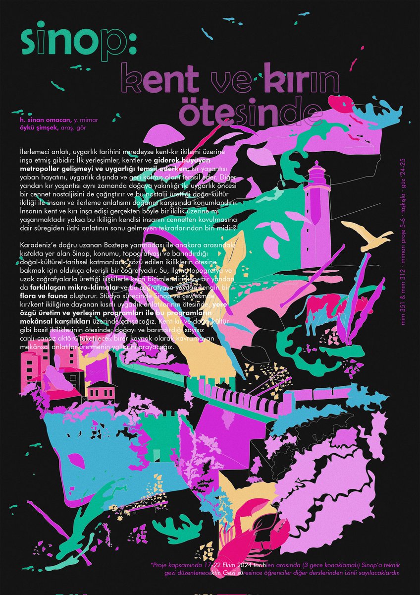 Mimari Proje V-IV Stüdyosu'nda <a href="/oeykusimsek/">öykü</a> 'le birlikte bu dönem de Sinop'ta Diyojen ve Sabahattin Ali'nin izini sürüyoruz : Kent ve Kır'ın ötesinde Sinop