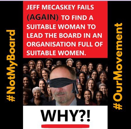 NotMyChairWGH's tweet photo. On 8 May 2024 Jeff @mecaskey anointed Board Chair @womeninGH because 'they couldn't find a woman'  🤣🤣🤣 4 months later 4 women appointed to WGH Board BUT Jeff still Board Chair because 'no woman could be found' The women in #OurMovement proposed a woman Chair. Step down today! https://t.co/MshWjFDvxK