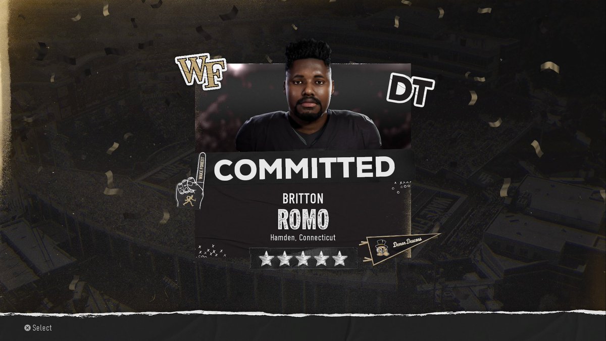 Deacs_NECF's tweet photo. We got our First Commit of 2025 and it’s before week 12 this time! 

Britton attended Last weeks game against GCU and seen that our program never gives up, even after being down 14 points with under 1:30 left in the game. He witnessed history and can’t wait to be apart of it! https://t.co/OZFm6sNxGd