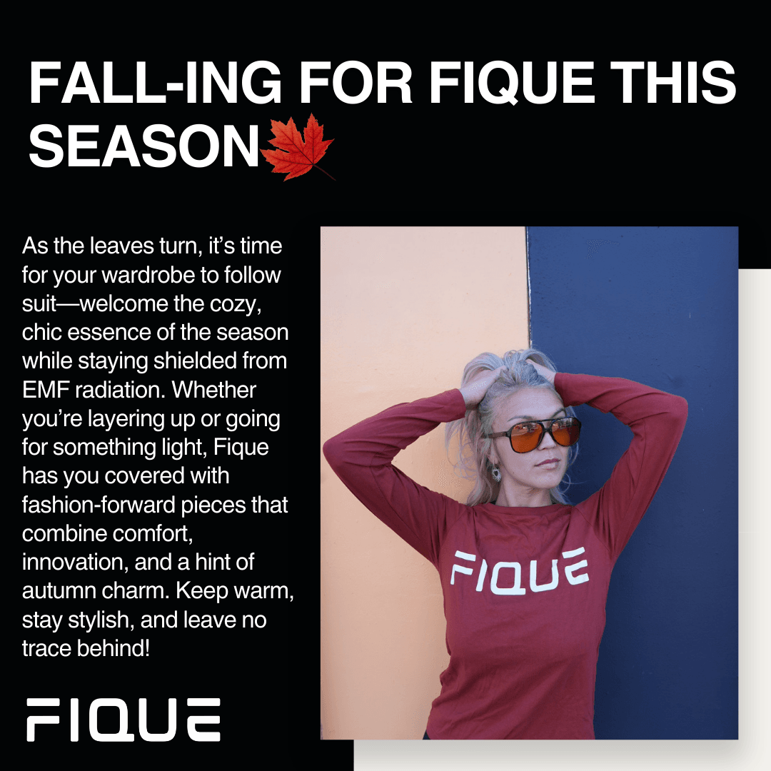 Fiqueglobal's tweet image. Wrap up in warmth and wellness this fall with FIQUE. Our styles not only set the trend but also protect with purpose. 🍁 #StyleWithPurpose #EMFShielding #AutumnVibes #EcoChic