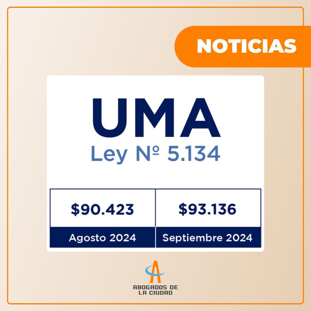 UMA (Unidad de Medida Arancelaria) Poder Judicial CABA: Nuevo valor para Agosto y Septiembre. 

👉🏽 El Consejo de la Magistratura de la Ciudad Autónoma de Buenos Aires fijó a partir del 1° de Agosto de 2024, el valor en $90.423 y partir del 1° de Septiembre de 2024, el $93.136.