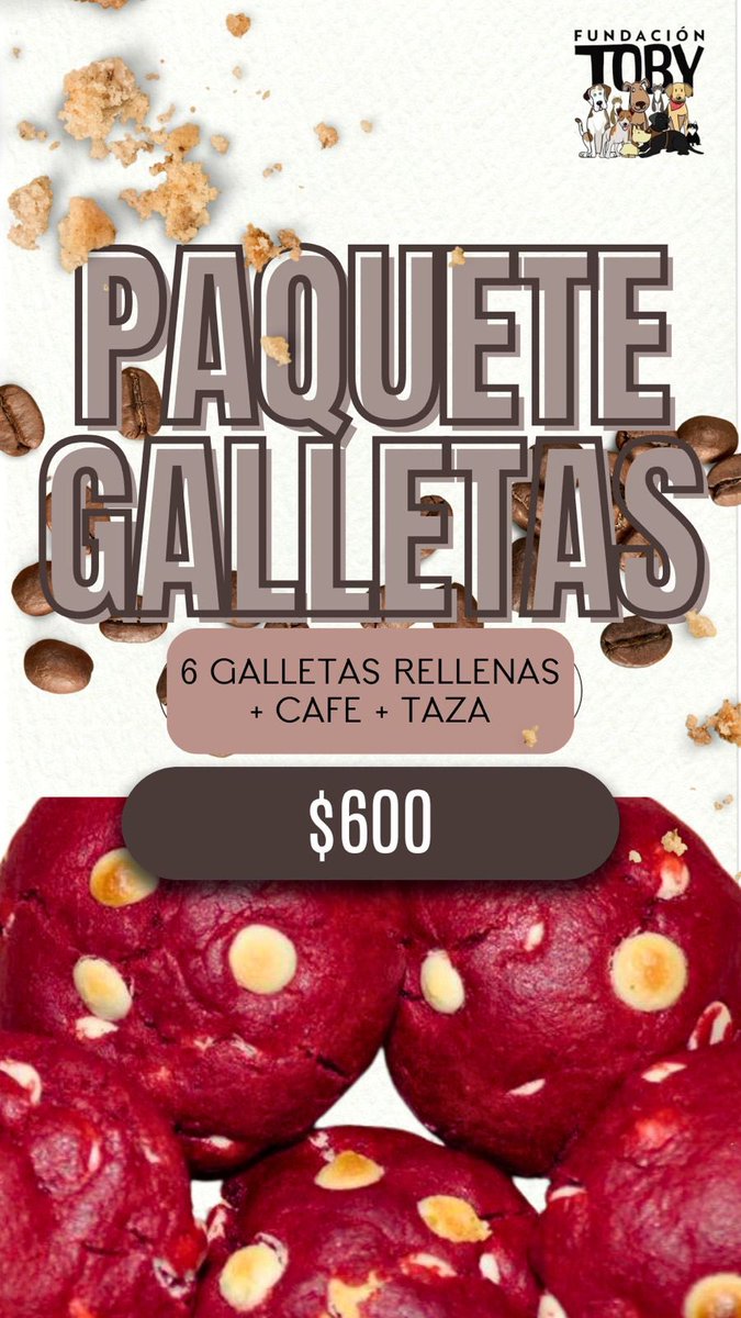 FundacionToby's tweet photo. Buenas buenas!!!

Hoy andamos contentos, estamos felices de haber podido ayudar 5 hermosos e importantes perritos en estos últimos días 🙌🏻 pero la cosa aún no acaba, es por eso que traemos nuevo paquete 🤤

6 galletas rellenas + 1 costalito de café + 1 taza Toby por $600 pesitos 🍪

Hacemos envíos a domicilio o entregas personales algunos días a la semana en colonia escandon.

Pedidos al: 5585578277