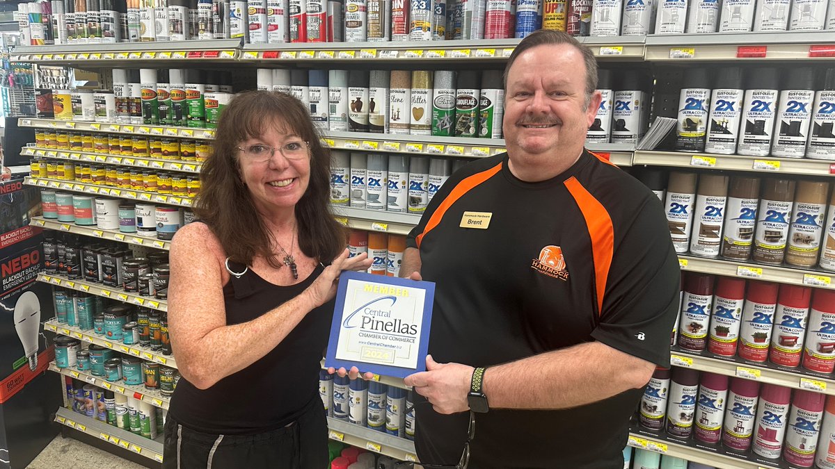 Brent Finke of Hammock Hardware was presented his membership plaque!

Hammock Hardware has been a local store dedicated to providing a reliable inventory at competitive prices for all your projects, since 1957. Learn more at HammockHardwareLargoFL.com