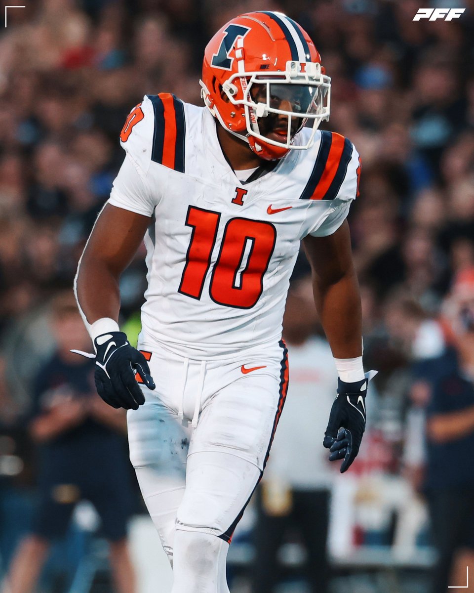 PFF College (@pff_college) on Twitter photo Illinois Safety Miles Scott this season:
🔶 4 Yards Allowed
🔶 2 INTs | 2 PBUs
🔶 0.0 Passer Rating Allowed
🔶 89.6 Coverage Grade
<a href="/IlliniFootball/">Illinois Football</a> Illinois Safety Miles Scott this season:
🔶 4 Yards Allowed
🔶 2 INTs | 2 PBUs
🔶 0.0 Passer Rating Allowed
🔶 89.6 Coverage Grade
<a href="/IlliniFootball/">Illinois Football</a>