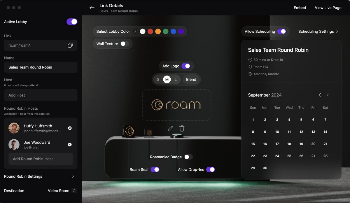 howard's tweet image. Today 17 @roam customers said they are cancelling their Calendly Teams package ($16/month) as we just shipped Round Robin Lobby Scheduling.

We also have video (Zoom, $25/month), chat (Slack is $400/year), and Magic Minutes (Otter, $20).

Total: $95/month
Roam: $9.97/month