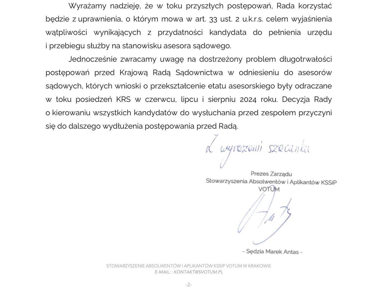 Tomasz Zimoch (@tzimoch) on Twitter photo Stowarzyszenie Absolwentów i Aplikantów Krajowej Szkoły Sądownictwa i Prokuratury <a href="/SVotum/">Stowarzyszenie Votum</a> skierowało pismo do <a href="/KRS_RP/">Krajowa Rada Sądownictwa</a> Dzisiaj wnioskowałem o dyskusję. Rada pismo jednak zignorowała‼️ Strach zajrzał w oczy. Stowarzyszenie Absolwentów i Aplikantów Krajowej Szkoły Sądownictwa i Prokuratury <a href="/SVotum/">Stowarzyszenie Votum</a> skierowało pismo do <a href="/KRS_RP/">Krajowa Rada Sądownictwa</a> Dzisiaj wnioskowałem o dyskusję. Rada pismo jednak zignorowała‼️ Strach zajrzał w oczy.
