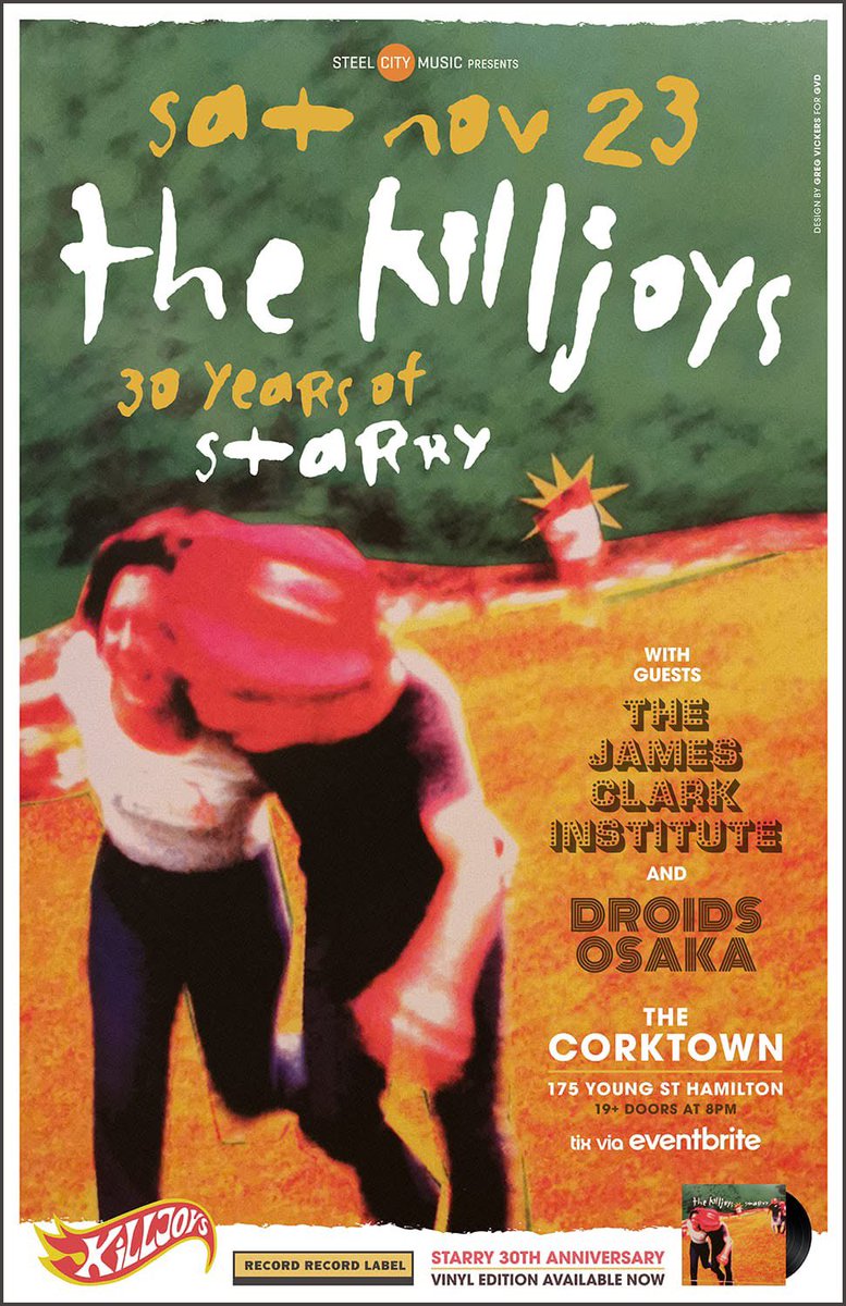 We are excited to announce that this year we celebrate 30 years of The Killjoys debut album' 'Starry' 
We want to take you back to where it all started in Hamilton ,On for a show at The Corktown
Sat Nov 23. Presented by Steel City Music
eventbrite.ca/e/102024939239…