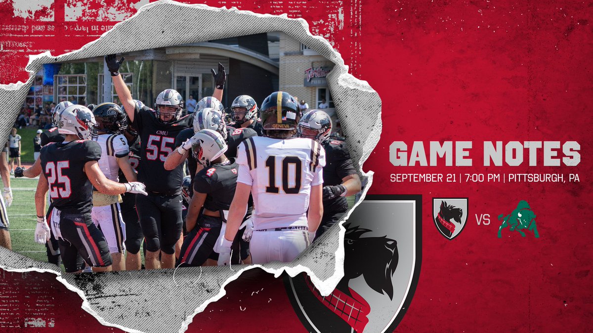 tartanathletics's tweet photo. FB Game Notes: #17 @TartanFB hosts Bethany Saturday, 9/21. Kick is set for 7:00 pm at Richard M. Lackner Field at Gesling Stadium. #TartanProud #d3fb
https://t.co/tKM6gggNoi https://t.co/TyPeftzuv7