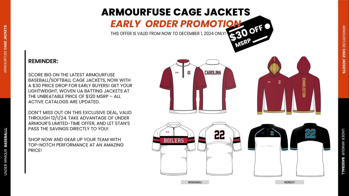Nothing like a good early bird special with unbeatable #UnderArmour deals! Check out this amazing promo on cage jackets – you won’t want to miss it! 👊 #GearUp